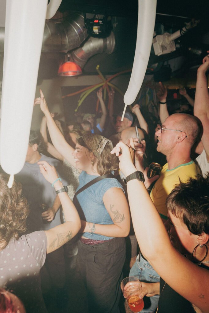 People partying on the Gut Level dancefloor, Sheffield