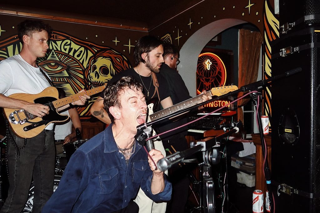 A band performing live at The Washington, Sheffield